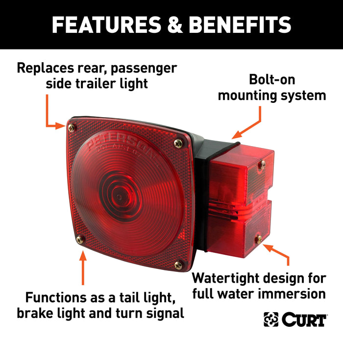 CURT 53452 Submersible Passenger-Side Combination Trailer Light