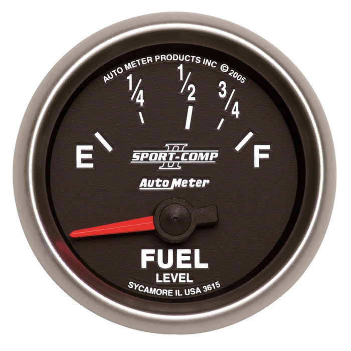 AutoMeter 3615 GAUGE; FUEL LEVEL; 2 1/16in.; 73OE TO 10OF; ELEC; SPORT-COMP II
