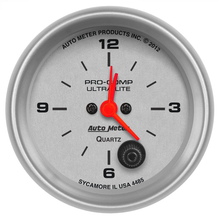 AutoMeter 4485 GAUGE; CLOCK; 2 5/8in.; 12HR; ANALOG; ULTRA-LITE