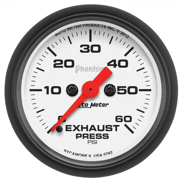 AutoMeter 5792 GAUGE; EXHAUST PRESS; 2 1/16in.; 60PSI; DIGITAL STEPPER MOTOR; PHANTOM