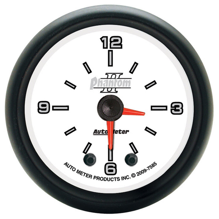 AutoMeter 7585 GAUGE; CLOCK; 2 1/16in.; 12HR; ANALOG; PHANTOM II