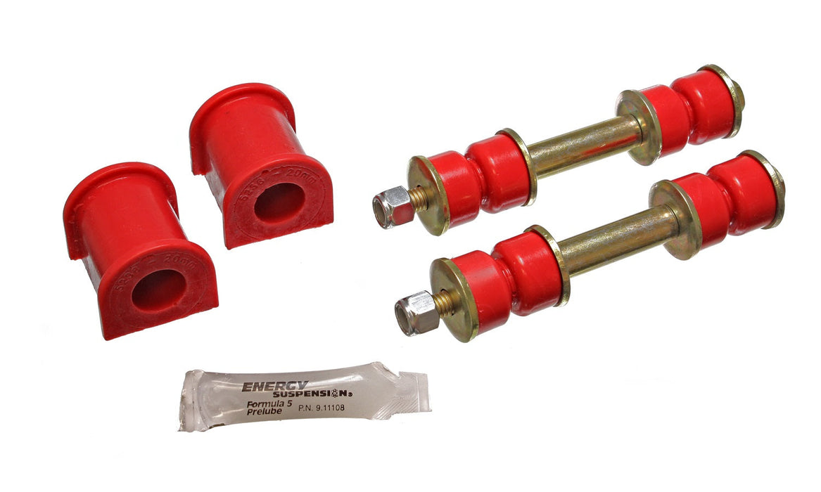 Energy Suspension 7.5109R Sway Bar Bushing Set; Red; Front; Bar Dia. 20mm; Performance Polyurethane;