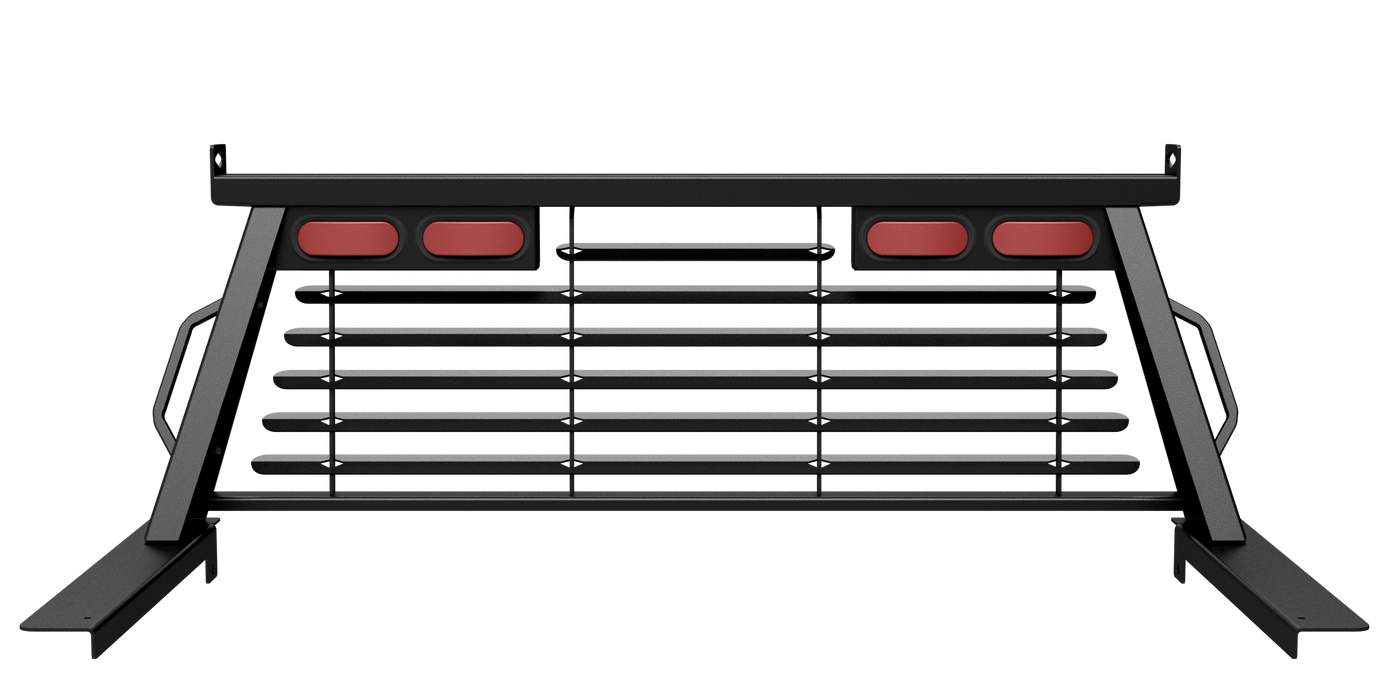 B&W Trailer Hitches PUCP7503BA B&W Custom Headache Rack w/ LED Brake, Turn, Tail Lights for Ford Trucks