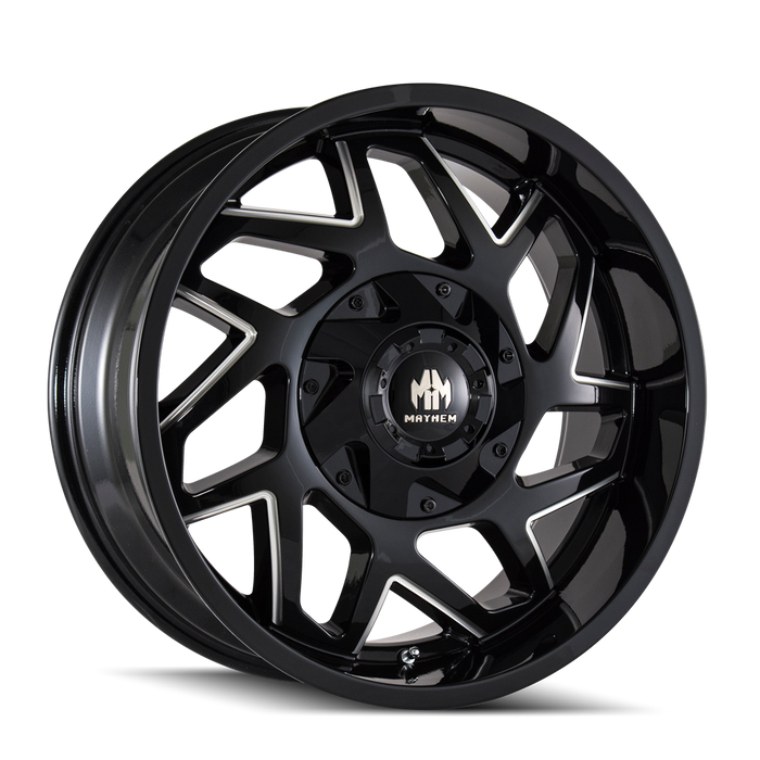 MAYHEM 8106-2137BM HATCHET (8106) BLACK W/MILLED SPOKES 20X10 6-135/6-139.7 -19MM 106MM