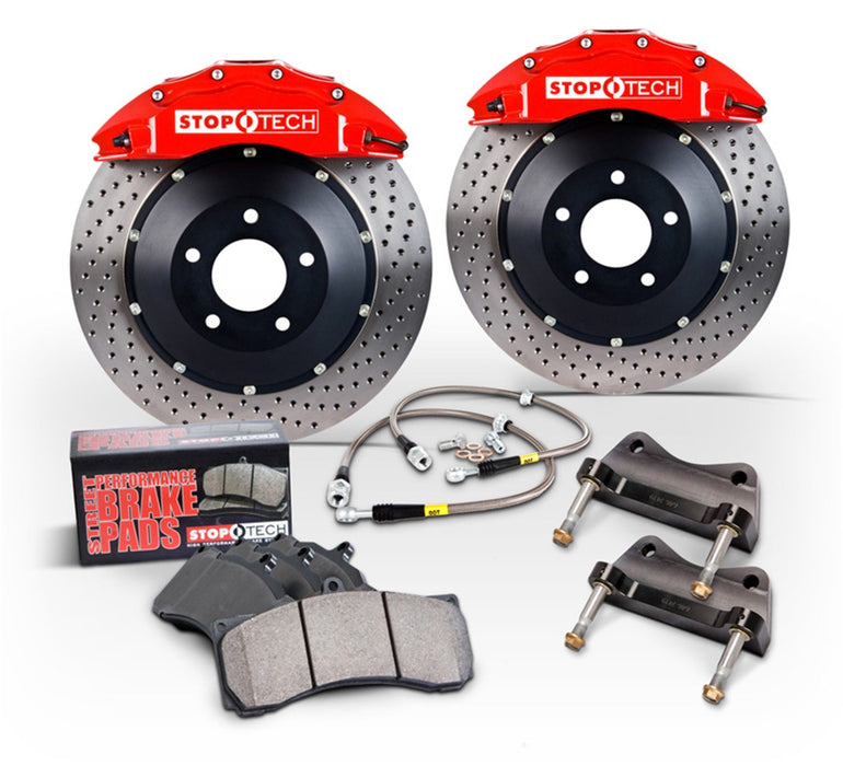 StopTech 83.895.6700.R4 StopTech Trophy Sport Big Brake Kit; Silver Caliper; Drilled 2 Pc. Rotor; Front