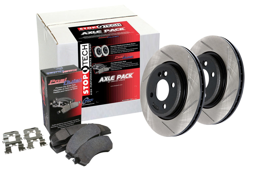 StopTech 937.61041 StopTech Street Axle Pack; Slotted; Front Brake Kit