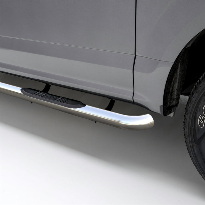 ARIES 202019-2 3in. Round Polished Stainless Side Bars; Select Toyota Highlander