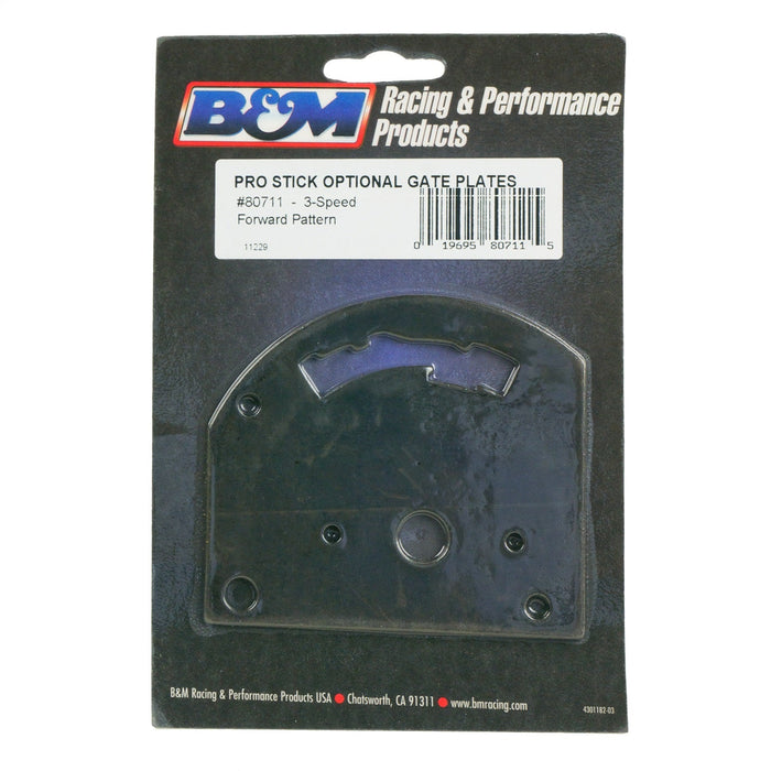 B&M 80711 Pro Stick Manual Transmission Shift Gate Plate; 3-Speed; Standard Pattern;
