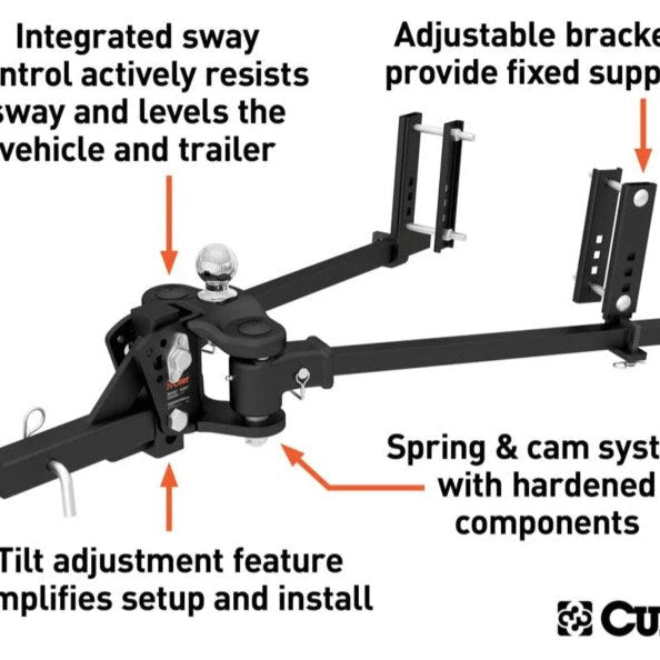 CURT (17500): TruTrack Weight-Distribution Hitch with Sway Control