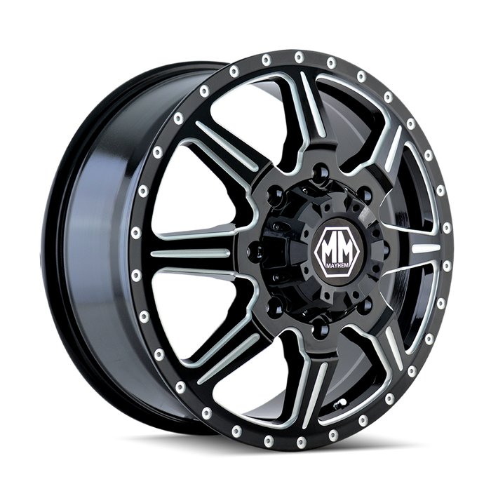 MAYHEM 8101-2881MF116 MONSTIR (8101) FRONT BLACK/MILLED SPOKES 20X8.25 8-165.1 127MM 116.7MM