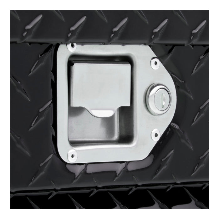 UWS TBS-63-A-BLK Gloss Black Aluminum 63in. Angled Crossover Truck Tool Box (LTL Shipping Only)