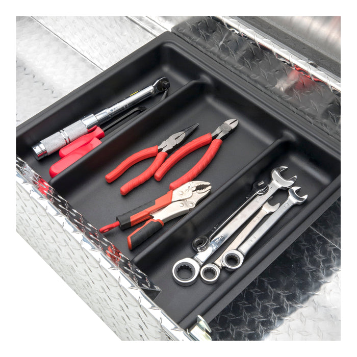 UWS TBSD-72-A Bright Aluminum 72in. Deep Angled Crossover Truck Tool Box