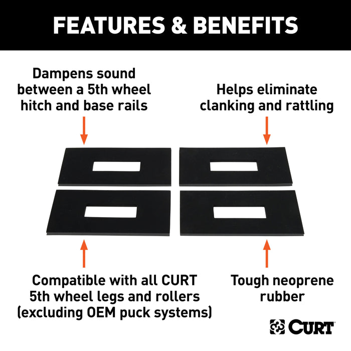 CURT 16900 CURT 16900 5th Wheel Rail Sound Dampening Pads; 4-Pack