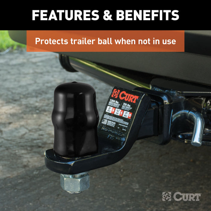 CURT 21801 CURT 21801 Black Rubber Trailer Hitch Ball Cover; 1-7/8 or 2-Inch Diameter