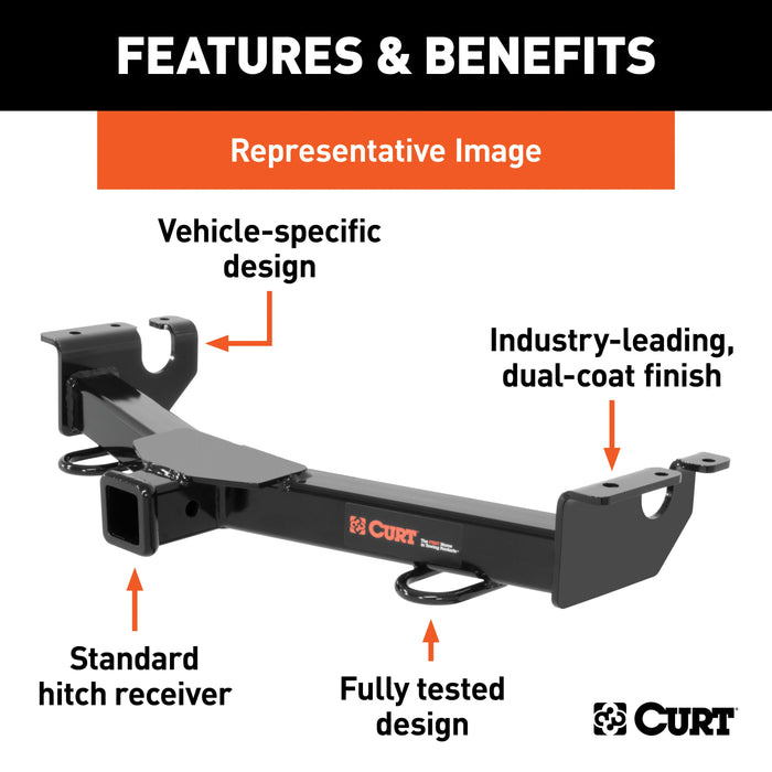 CURT 31114 2in. Front Receiver Hitch; Select Ford Excursion; F-250; F-350; F-450; F-550