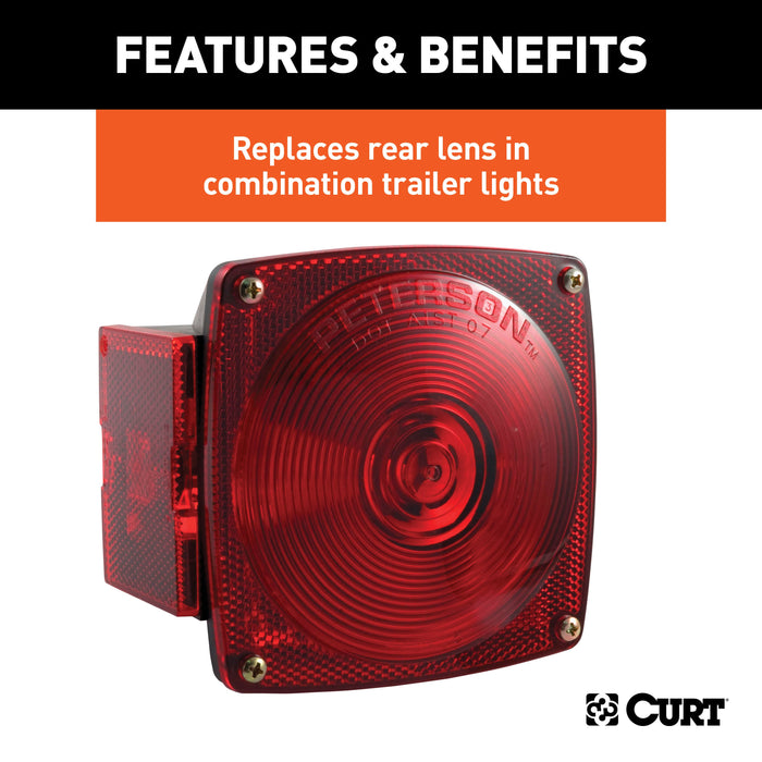 CURT 53445 CURT 53445 Replacement Red Combination Trailer Light Lens