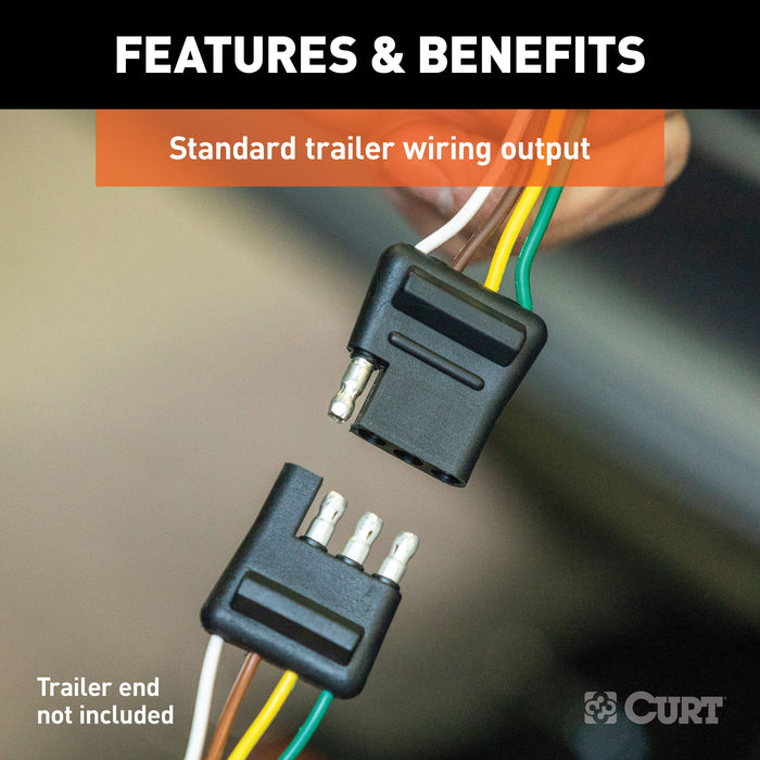 CURT 56440 Custom Wiring Harness; 4-Way Flat Output; Select Volkswagen Passat