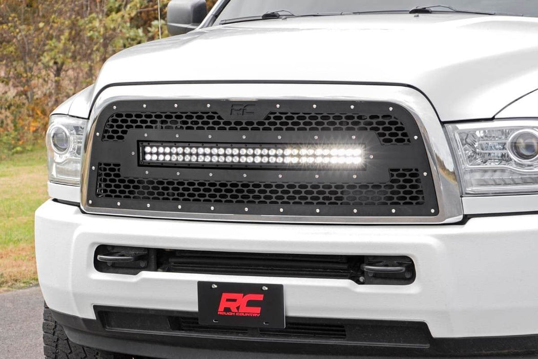 Rough Country 70152 Dodge Mesh Grille w/30 Inch Dual Row Black Series LED 13-18 RAM 2500/3500 Rough Country