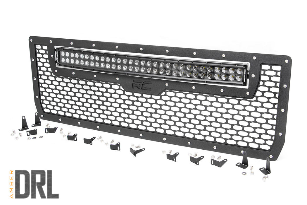 Rough Country 70190BDA Sierra Mesh Grille 30 Inch Dual Row Black Series LED w/Amber DRL 14-15 Sierra 1500 Rough Country