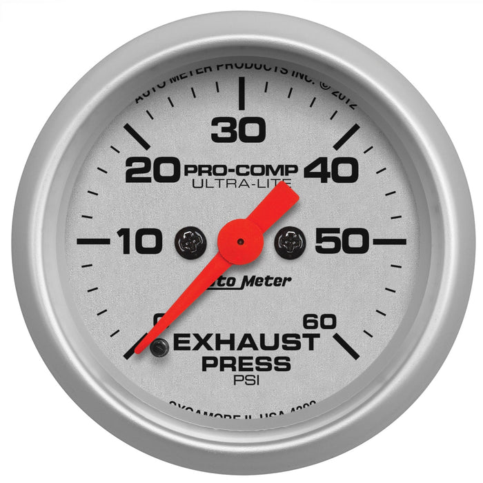 AutoMeter 4392 GAUGE; EXHAUST PRESS; 2 1/16in.; 60PSI; DIGITAL STEPPER MOTOR; ULTRA-LITE