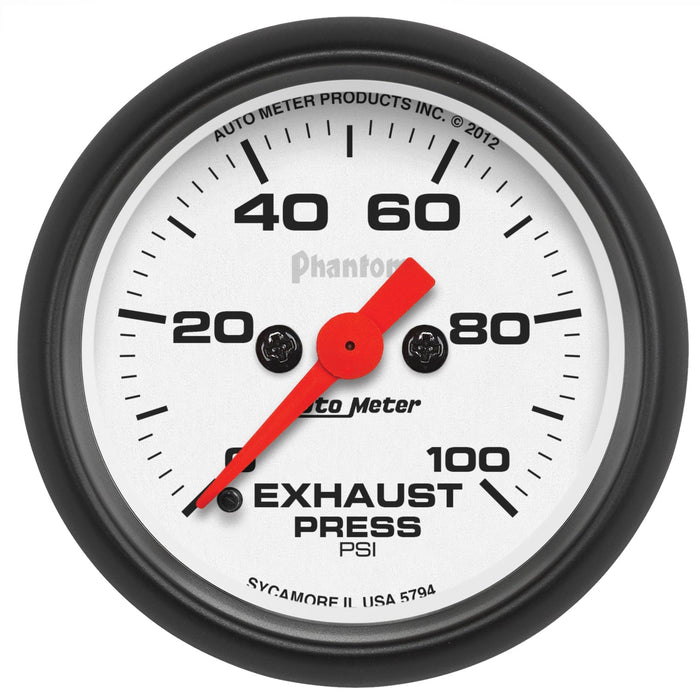 AutoMeter 5794 GAUGE; EXHAUST PRESS; 2 1/16in.; 100PSI; DIGITAL STEPPER MOTOR; PHANTOM