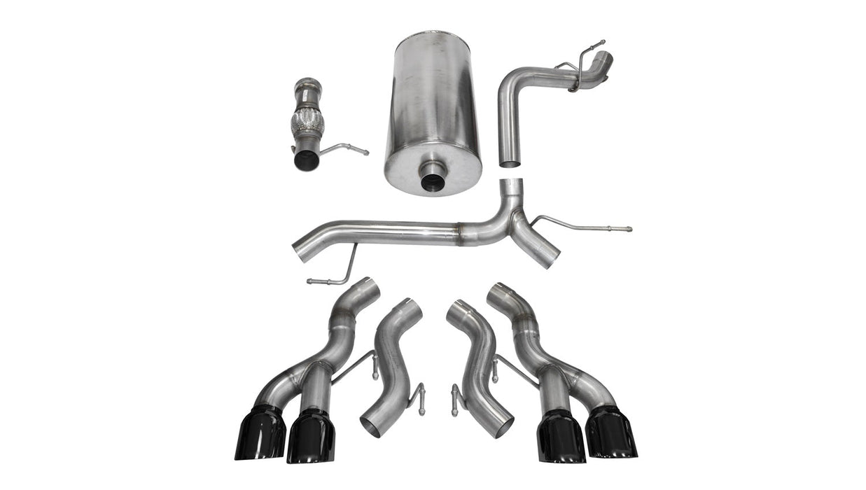 Corsa Performance 14887BLK 3.0 Inch Cat-Back Sport Dual Rear Exit Exhaust 4.5 Inch Black Tips 12-14 Cadillac Escalade DUB ESV 6.2L V8 Stainless Steel Corsa Performance