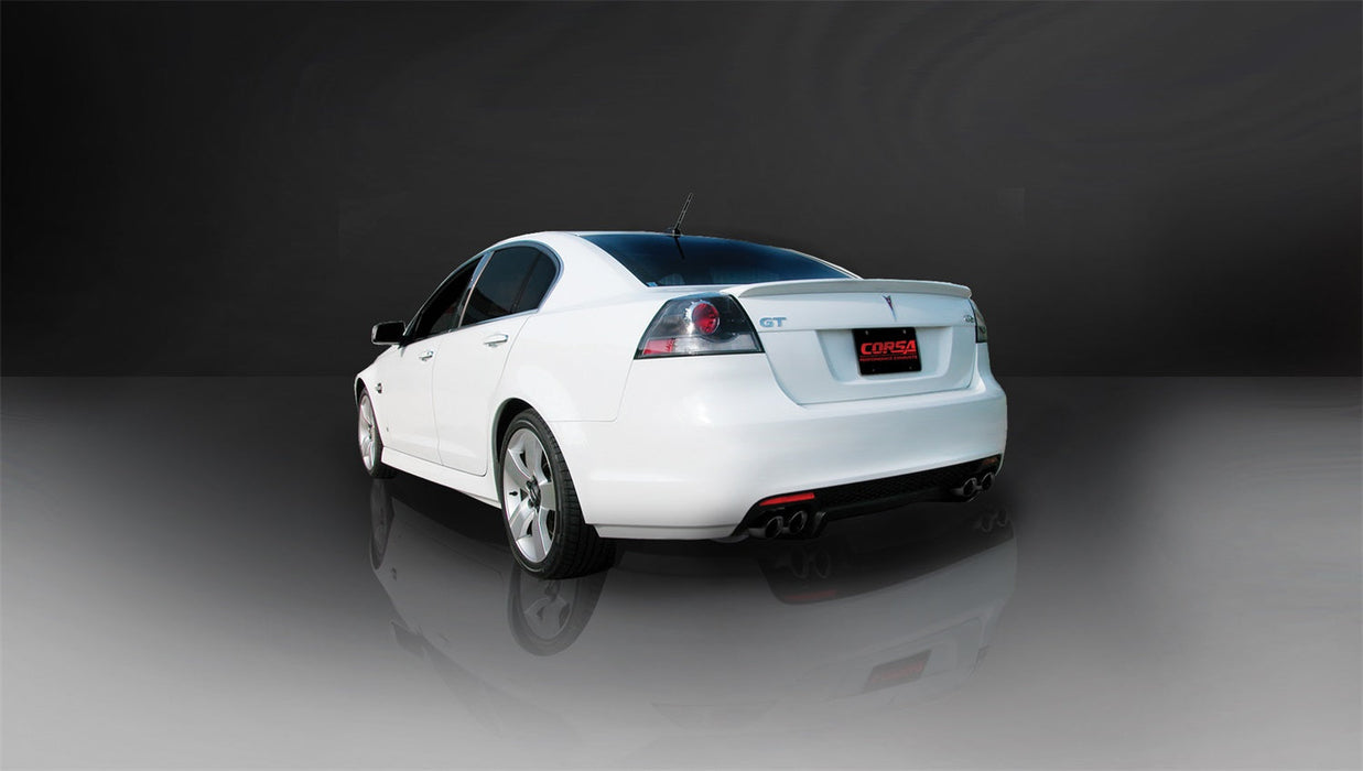 Corsa Performance 14950BLK 2.5 Inch Cat-Back Plus X-Pipe Sport Exhaust Dual Rear Exit 3.0 Inch Black Tips 08-09 Pontiac G8 GXP/GT 6.0L/6.2L V8 Stainless Steel Corsa Performance