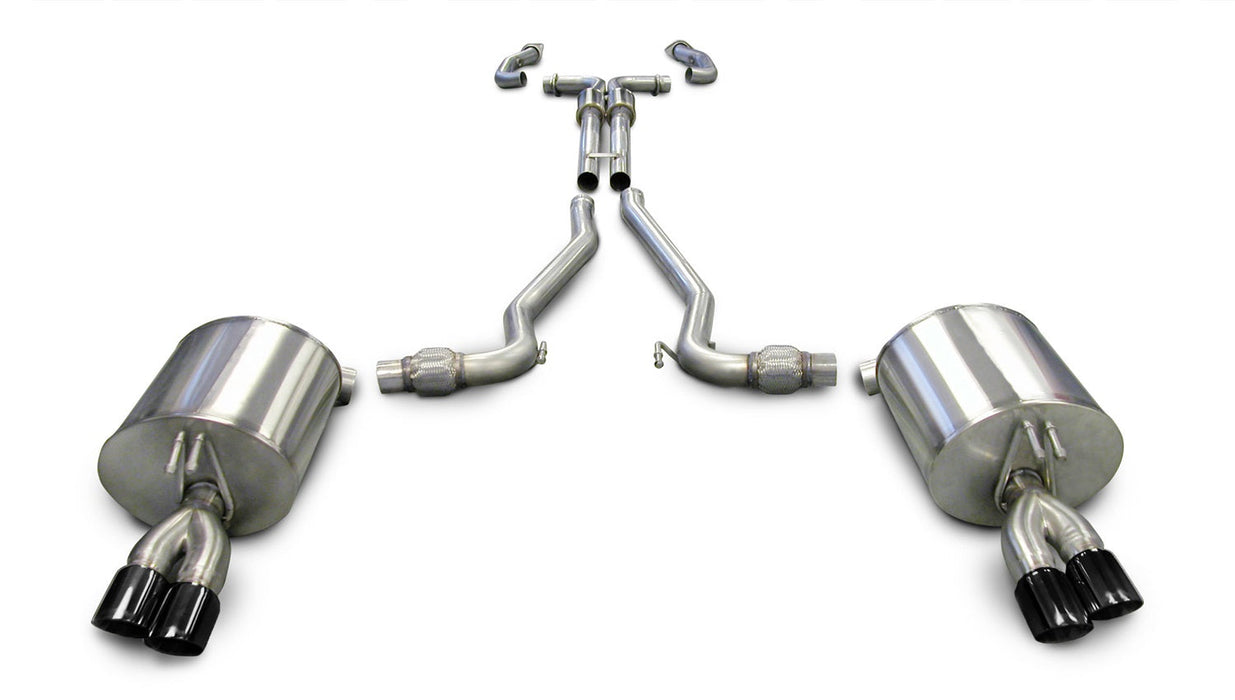 Corsa Performance 14950BLK 2.5 Inch Cat-Back Plus X-Pipe Sport Exhaust Dual Rear Exit 3.0 Inch Black Tips 08-09 Pontiac G8 GXP/GT 6.0L/6.2L V8 Stainless Steel Corsa Performance