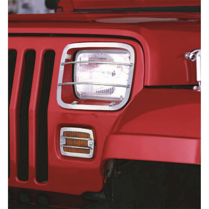 Rugged Ridge 11142.03 Euro Guard Kit Headlight/Turn Signal Guard; Stainless Steel;