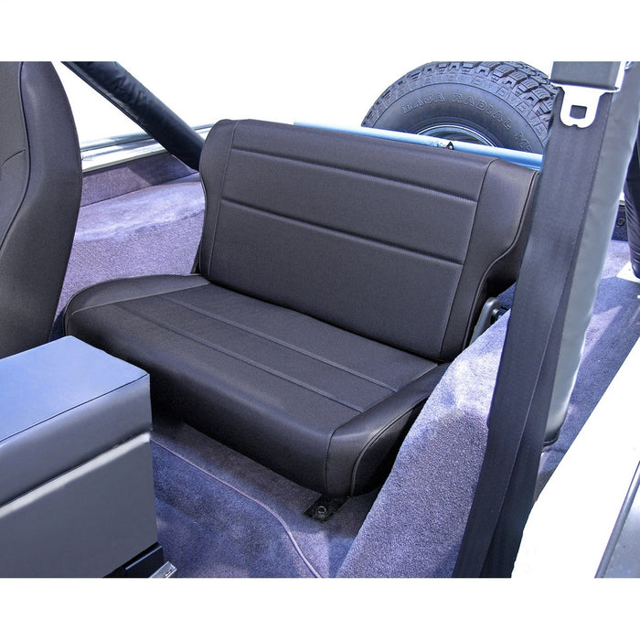 Rugged Ridge 13462.15 Fold And Tumble Rear Seat; Rear; Black Denim;