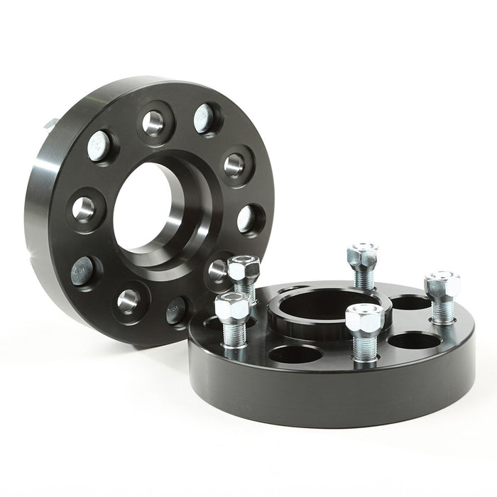Rugged Ridge 15201.15 Wheel Adapter; Pair; 1.25 in.; Fits 5x5 in. Bolt Pattern; Black Aluminum;