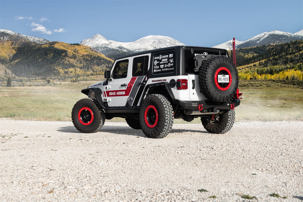 Road Armor 518AFF0B Stealth Body Armor; Front; Fender Flare; w/Switchback Led DRL; Satin Black;