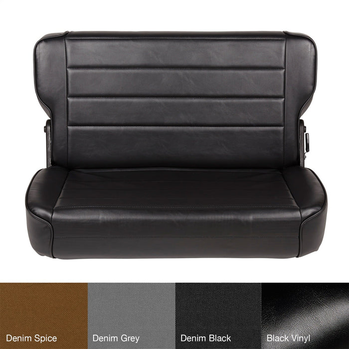 Smittybilt 41301 Rear Seat 86-95 Wrangler YJ/CJ Fold And Tumble Vinyl Black Smittybilt