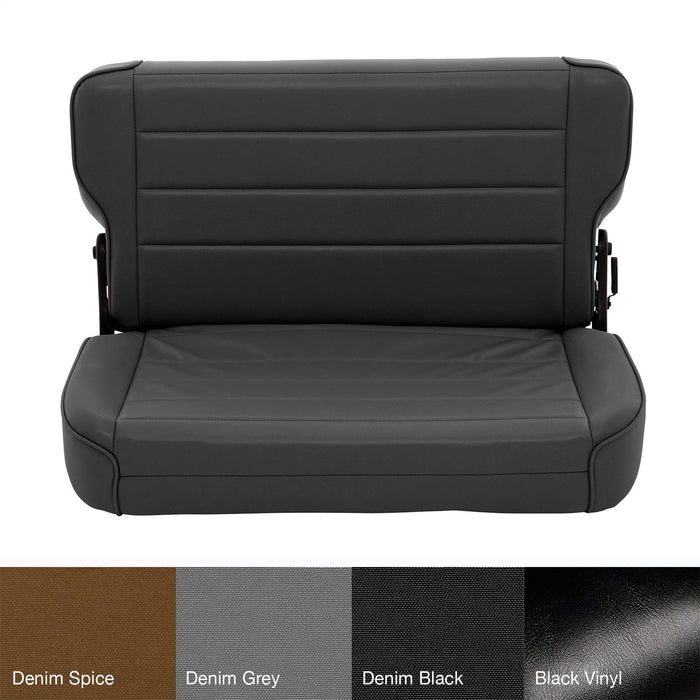 Smittybilt 41315 Rear Seat 86-95 Wrangler YJ/CJ Fold And Tumble Vinyl Denim Black Smittybilt