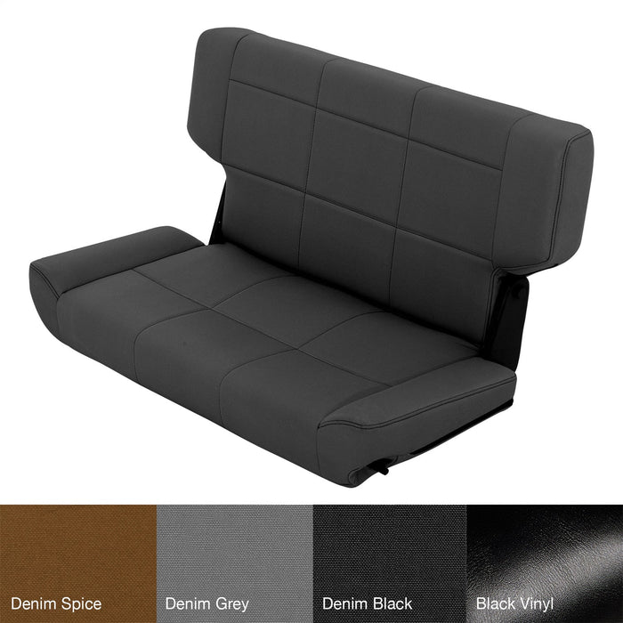 Smittybilt 41515 Rear Seat 97-06 Wrangler TJ Fold And Tumble Vinyl Denim Black Smittybilt