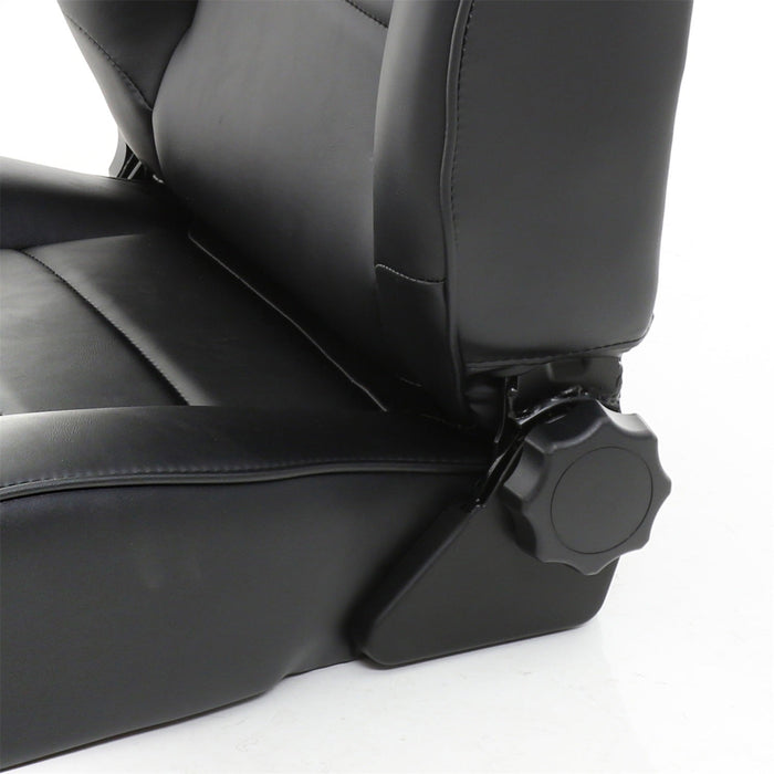 Smittybilt 45001 Front Seat Factory Style Replacement W/ Recliner 76-16 Wrangler CJ/YJ/TJ/LJ/JK Vinyl Black Smittybilt