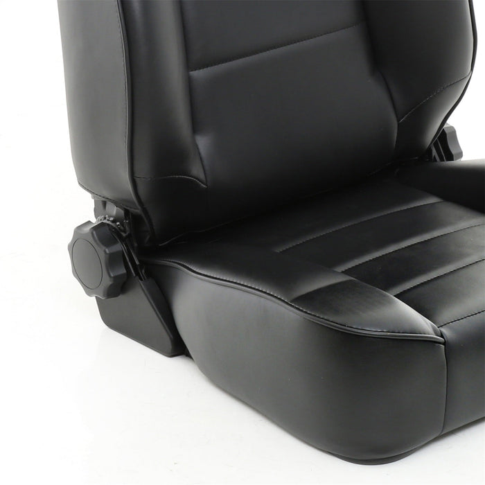 Smittybilt 45001 Front Seat Factory Style Replacement W/ Recliner 76-16 Wrangler CJ/YJ/TJ/LJ/JK Vinyl Black Smittybilt