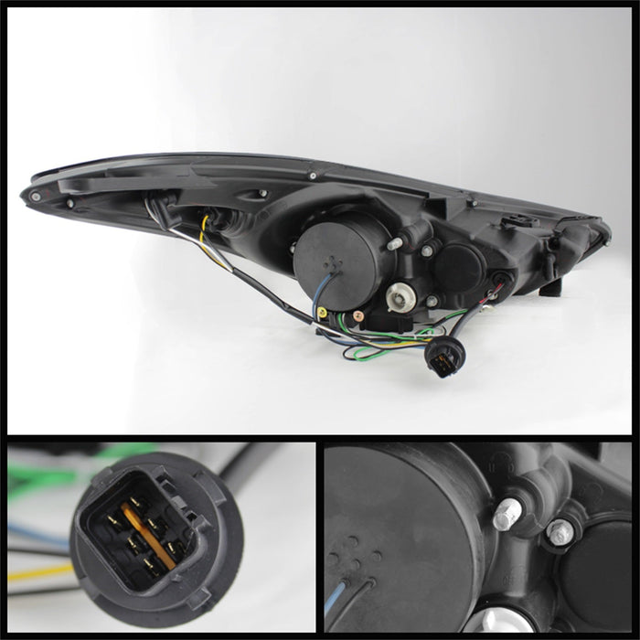 Spyder Auto 5073662 DRL LED Projector Headlights; Uses Stock Bulbs; Pair; Black;