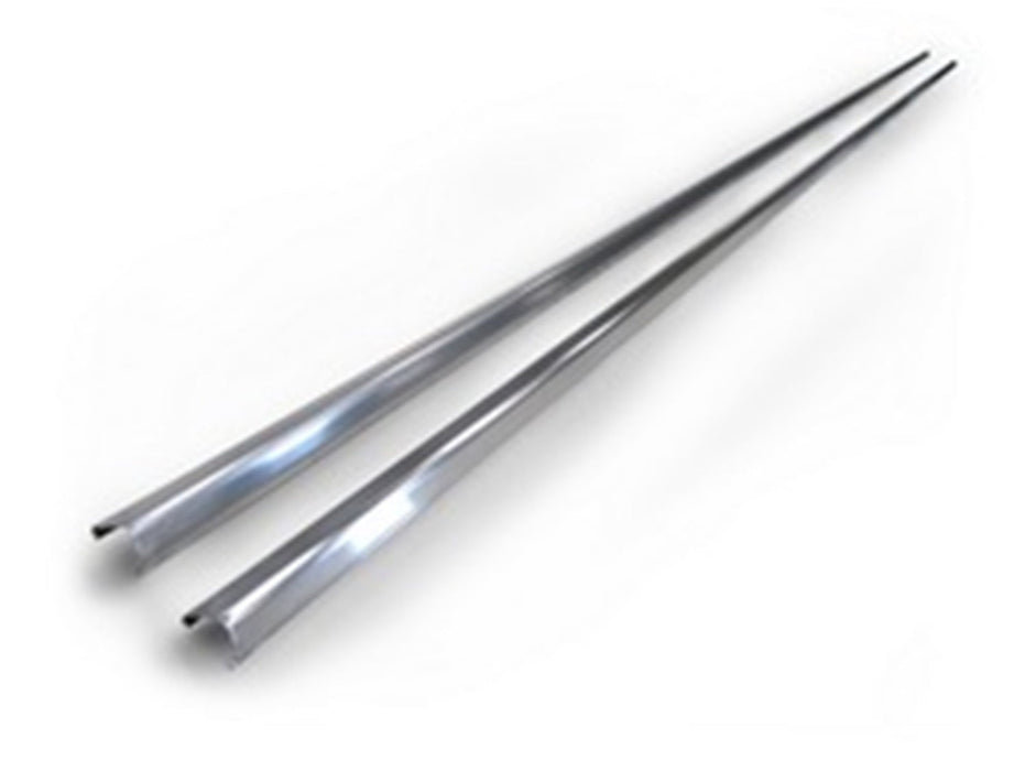 AMP Research 75150-01A PowerStep™ Trim Strip Kit; Silver; Incl. 2 Polished Stainless Steel Strips;