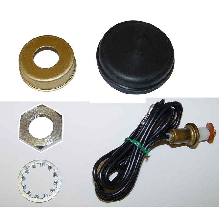 Omix 18032.04 Horn Button; w/Nut And Wiring; Black;