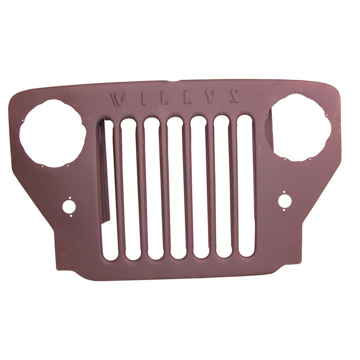 Omix DMC-681798 Grille; Willys® Marked; Black Powder Coat;