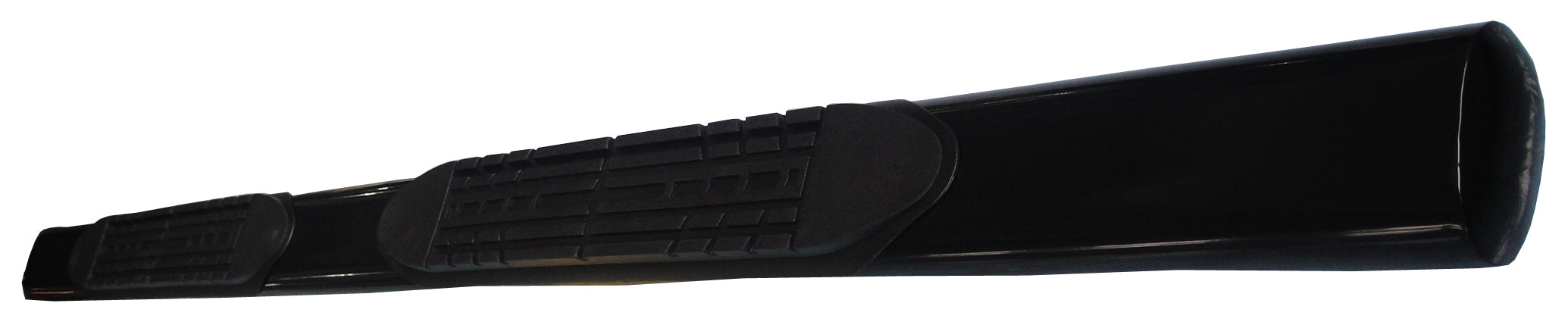 TrailFX 2930308993 4 Inch Oval Straight Pwdr Ctd Black Mild Steel With 4 Pins Per Pad