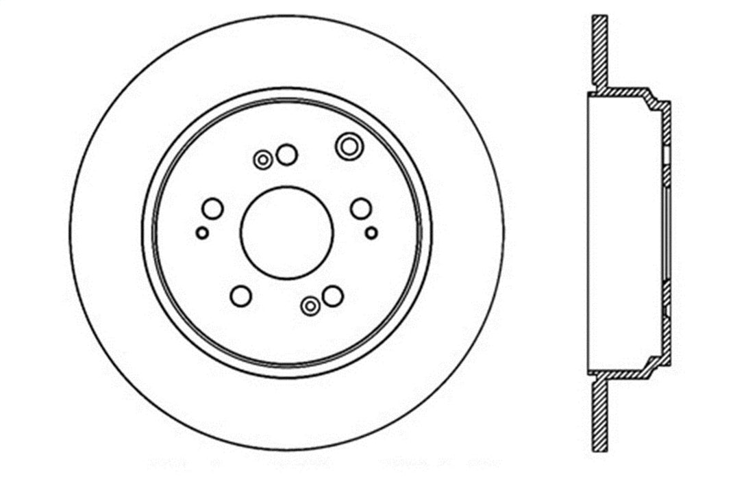 StopTech 128.40072L StopTech Sport Cross Drilled Brake Rotor; Rear Left