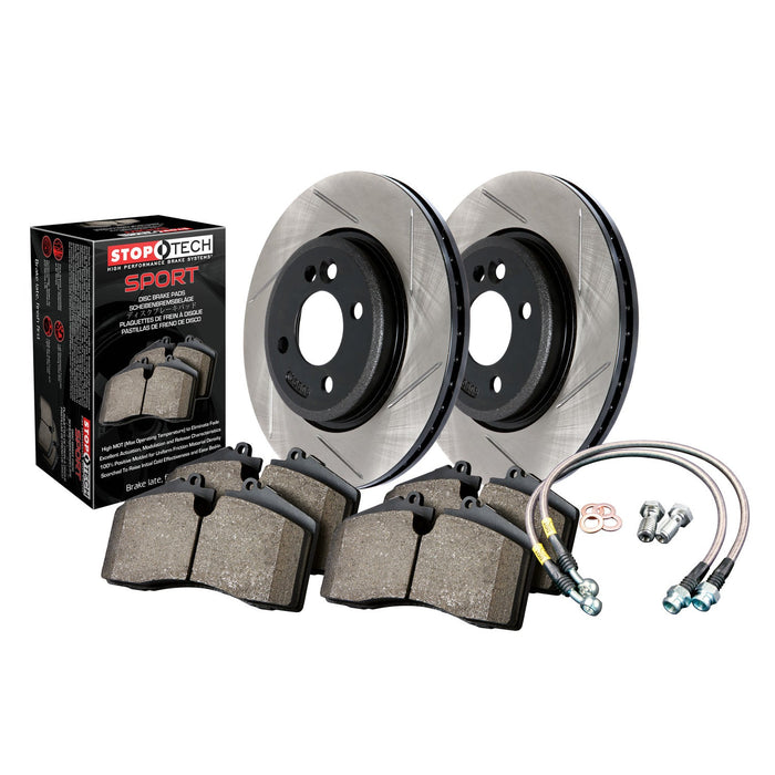 StopTech 977.34013F StopTech Sport Axle Pack; Slotted Rotor; Front Brake Kit with Brake lines