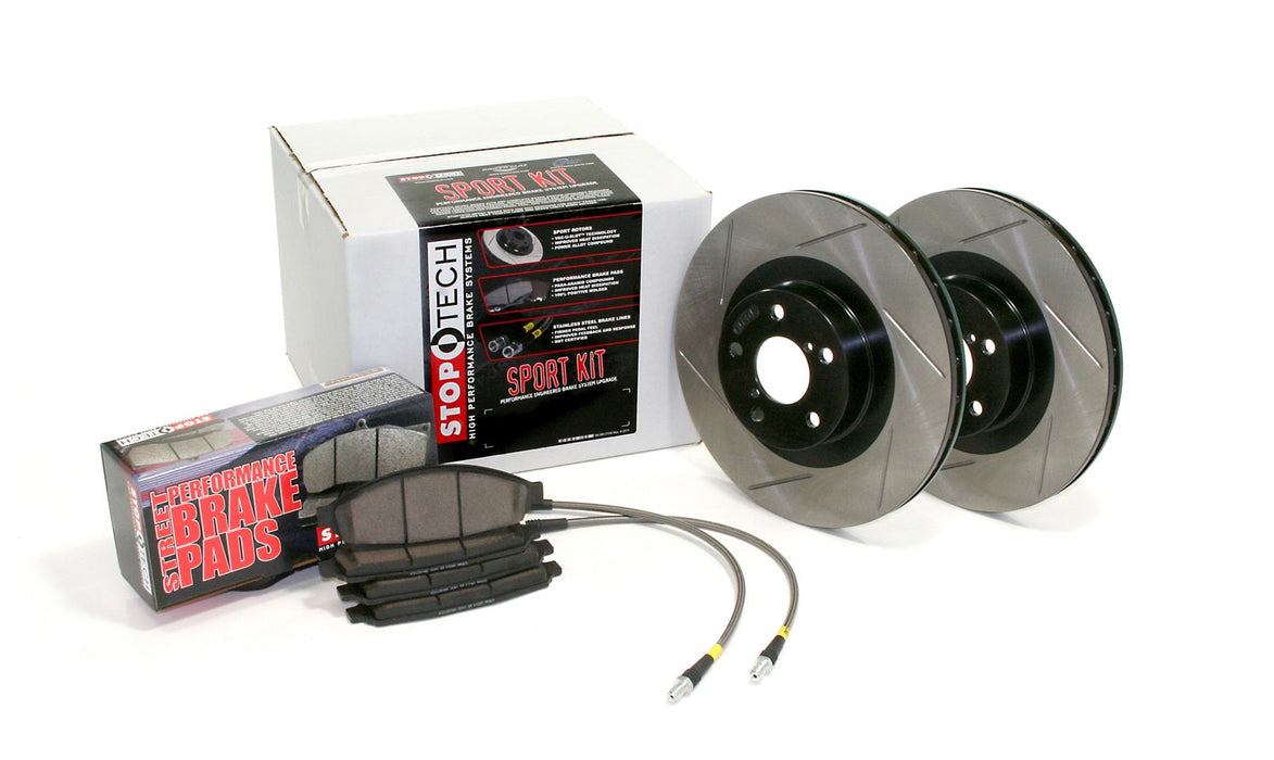 StopTech 977.34013F StopTech Sport Axle Pack; Slotted Rotor; Front Brake Kit with Brake lines