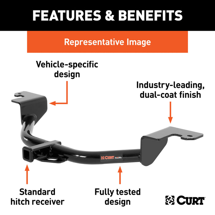 CURT 110123 Class 1 Trailer Hitch; 1-1/4in. Ball Mount; Select Mitsubishi Galant
