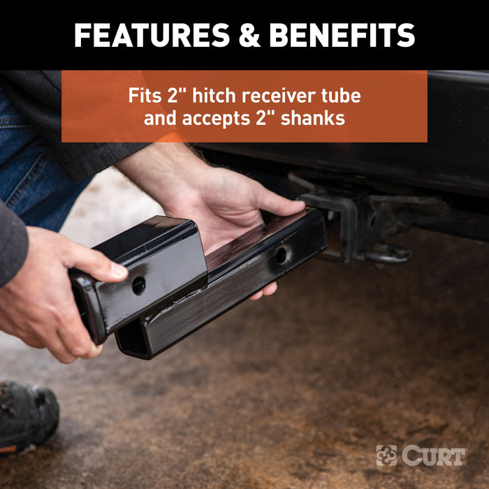 CURT 45797 CURT 45797 Trailer Hitch Adapter; 2-Inch Receiver; 2-In Drop or Rise; 7;500 lbs