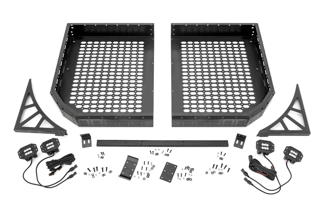 Rough Country 93057 Polaris Rear Cargo Rack w/ Cube Lights (19-20 Ranger 1000XP)