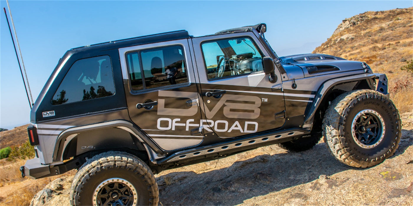 DV8 Offroad HT07FB42 Jeep JK Hard Top Fast Back 07-18 Wrangler JK 4 Door Black 2 Piece DV8 Offroad
