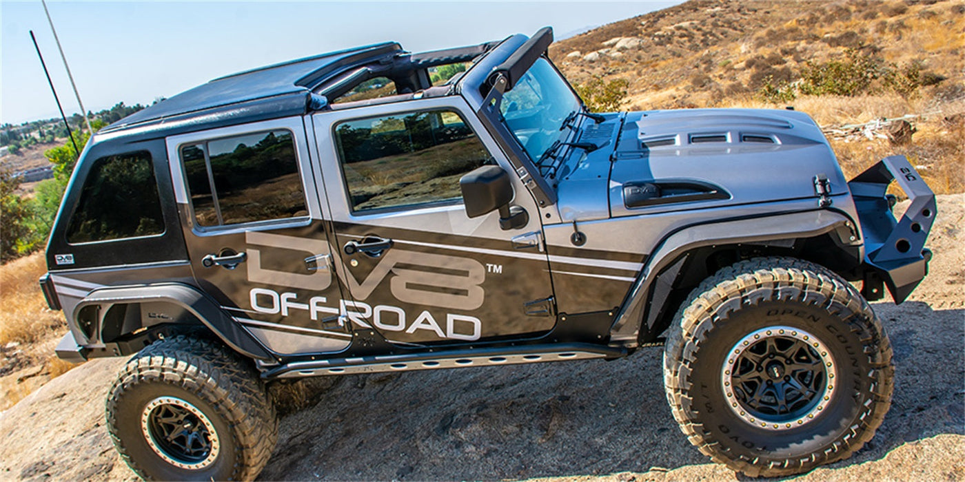 DV8 Offroad HT07FB42 Jeep JK Hard Top Fast Back 07-18 Wrangler JK 4 Door Black 2 Piece DV8 Offroad